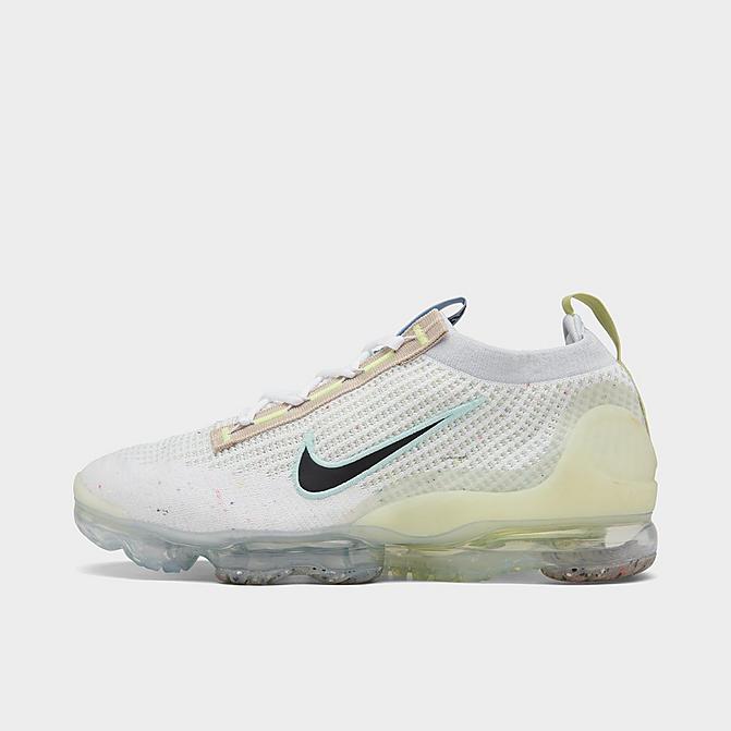 Right view of Nike Air VaporMax 2021 Flyknit Running Shoes in White/Black/Light Madder Root/Light Marine/Metallic Silver/Mint Foam Click to zoom