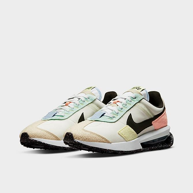 Three Quarter view of Men's Nike Air Max Pre-Day Casual Shoes in Sail/Black/Mint Foam/Light Madder Root/Light Marine/Citron Tint Click to zoom