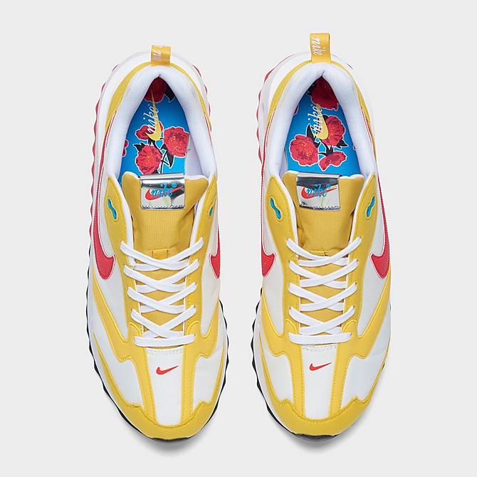 Back view of Men's Nike Air Max Dawn Casual Shoes in Vivid Sulfur/Siren Red/Summit White/White/Black/Laser Blue Click to zoom