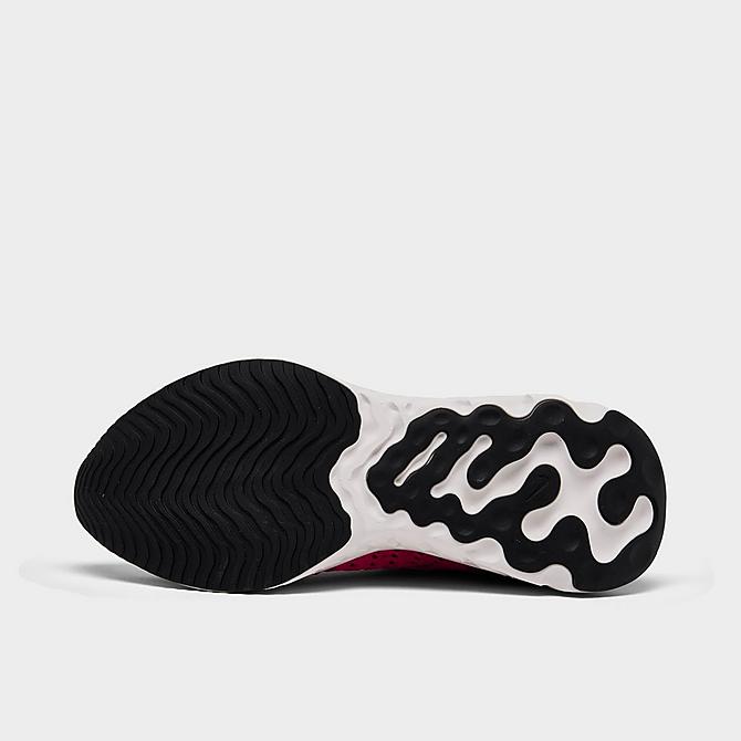 Bottom view of Women's Nike React Phantom Run Flyknit 2 Running Shoes in Pink Prime/Black/Phantom/Habanero Red Click to zoom