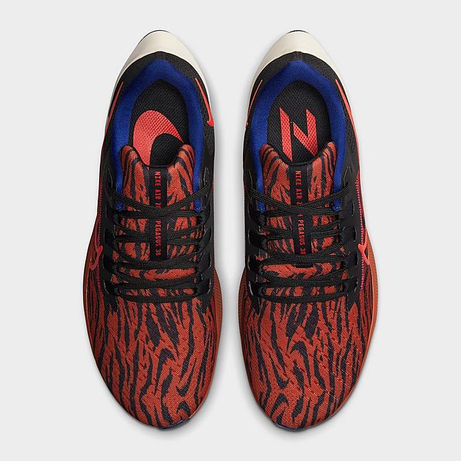 Back view of Women's Nike Air Zoom Pegasus 38 Running Shoes in Burnt Sunrise/Black/Phantom/Habanero Red Click to zoom