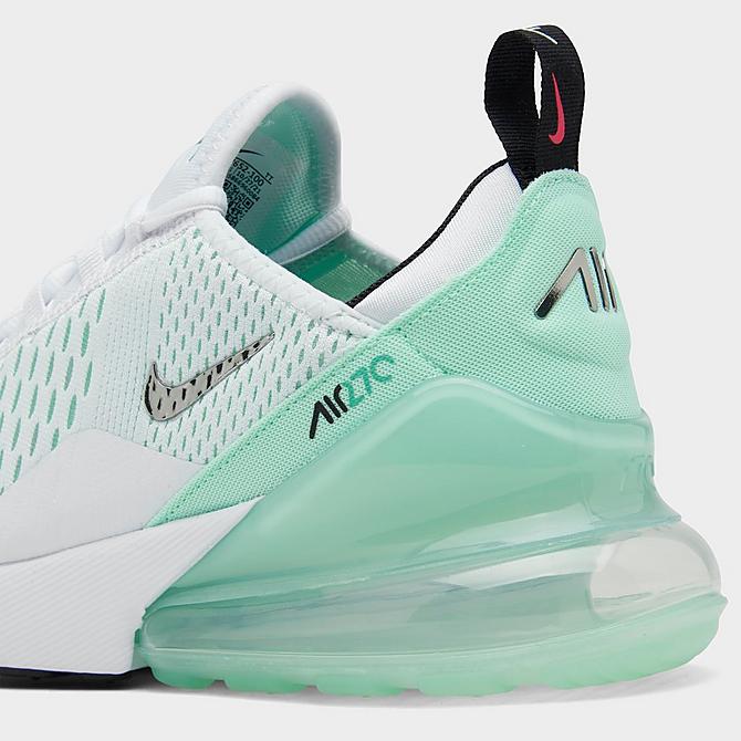 Front view of Women's Nike Air Max 270 SE Casual Shoes in White/Metallic Silver/Mint Foam Click to zoom