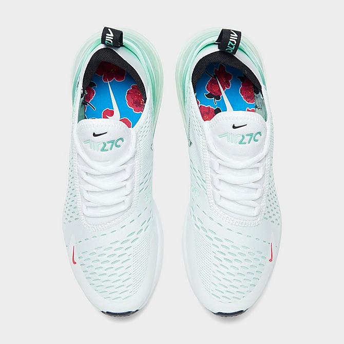Back view of Women's Nike Air Max 270 SE Casual Shoes in White/Metallic Silver/Mint Foam Click to zoom