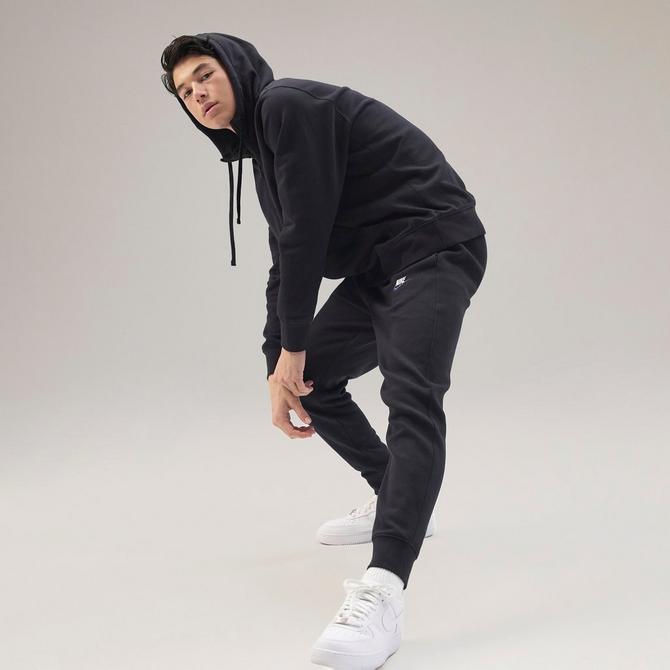 Black joggers and online hoodie