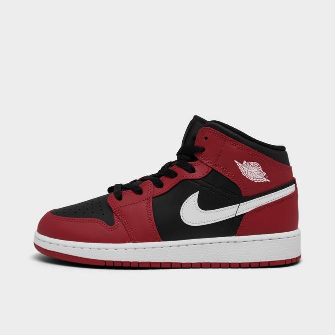 Jordan Grade School Air Jordan 1 Mid Black White Gym Red