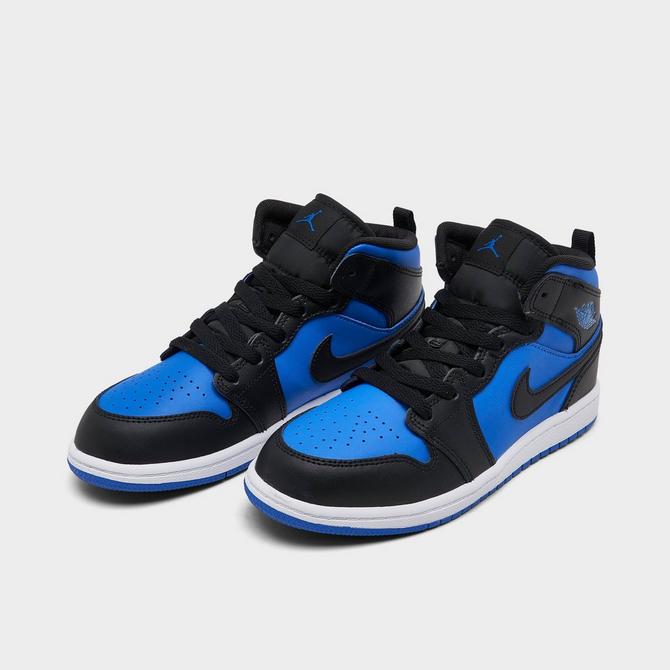 Black and best sale blue jordans retro