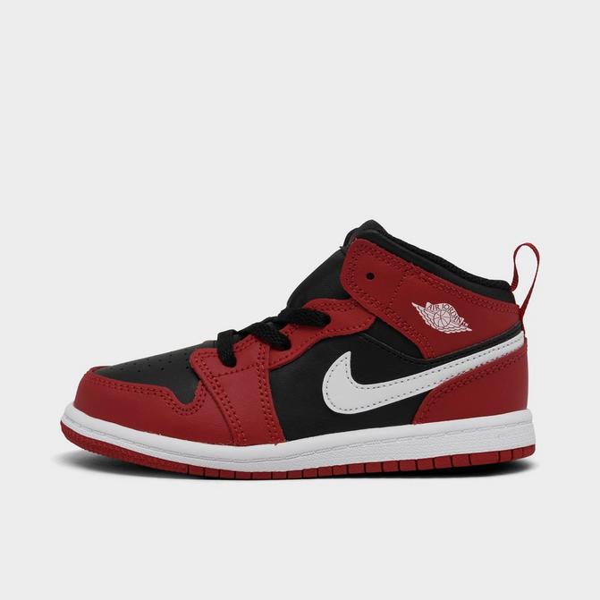 Jordan 1 Mid td Baby Toddler Black White Gym Red