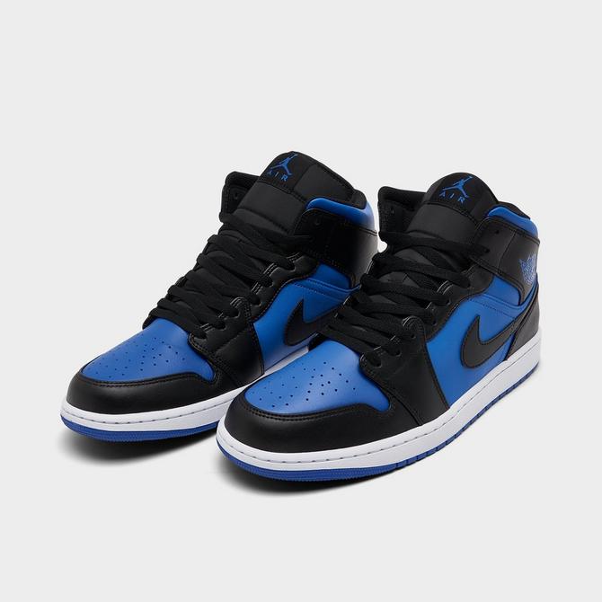 Black and shop blue jordan shoes