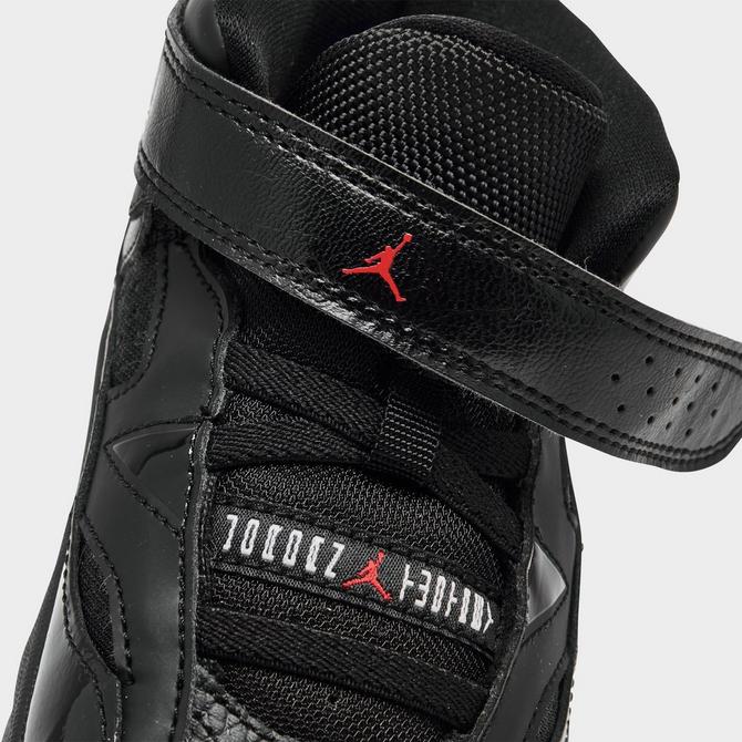 Front view of Kids' Toddler Jordan Jumpman Two Trey Basketball Shoes in Black/University Red/Black/White Click to zoom