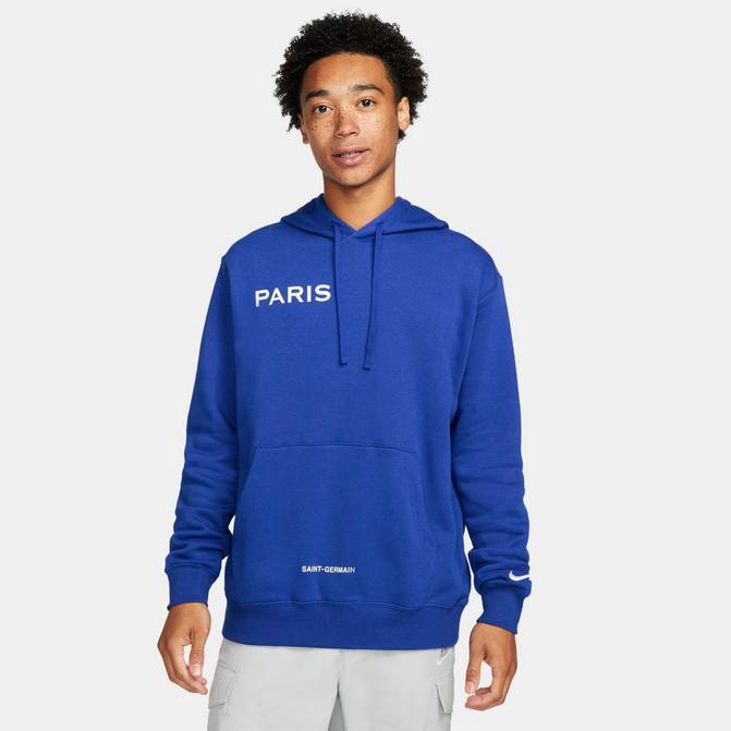 Buy Nike Logo-embroidered Cotton-blend Jersey Hoodie Xxl - Blue At 40% Off