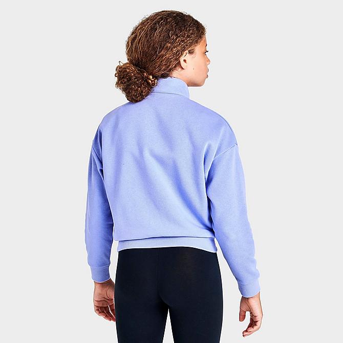 Back Right view of Girls' Nike Sportswear Club Fleece Quarter-Zip Top in Light Thistle Click to zoom
