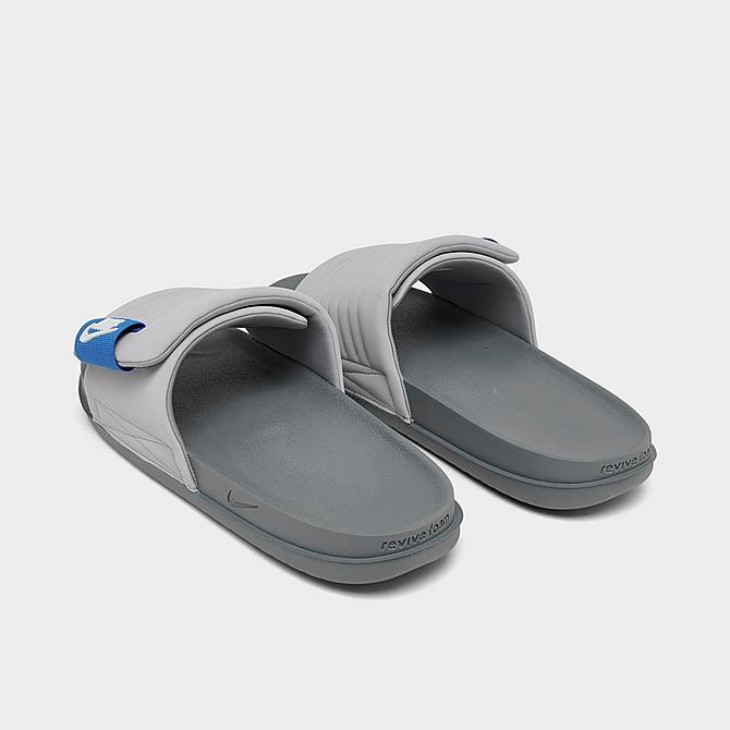 Left view of Men's Nike Offcourt Adjust Slide Sandals in Wolf Grey/Game Royal/Particle Grey/Summit White Click to zoom