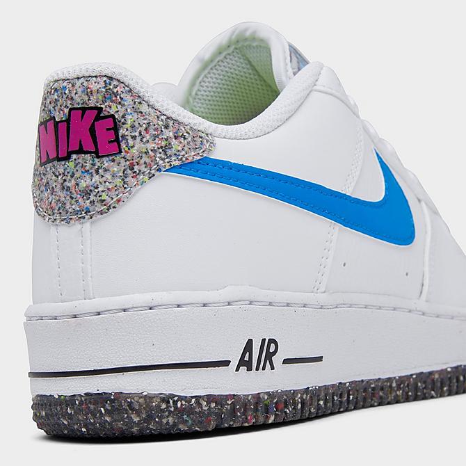 Front view of Big Kids' Nike Air Force 1 LV8 Casual Shoes in White/Light Photo Blue/Mint Foam Click to zoom