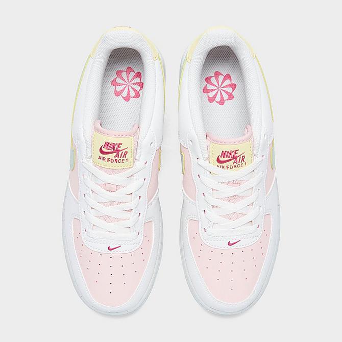 Back view of Big Kids' Nike Air Force 1 Impact Casual Shoes in Summit White/Seafoam/Atmosphere Click to zoom
