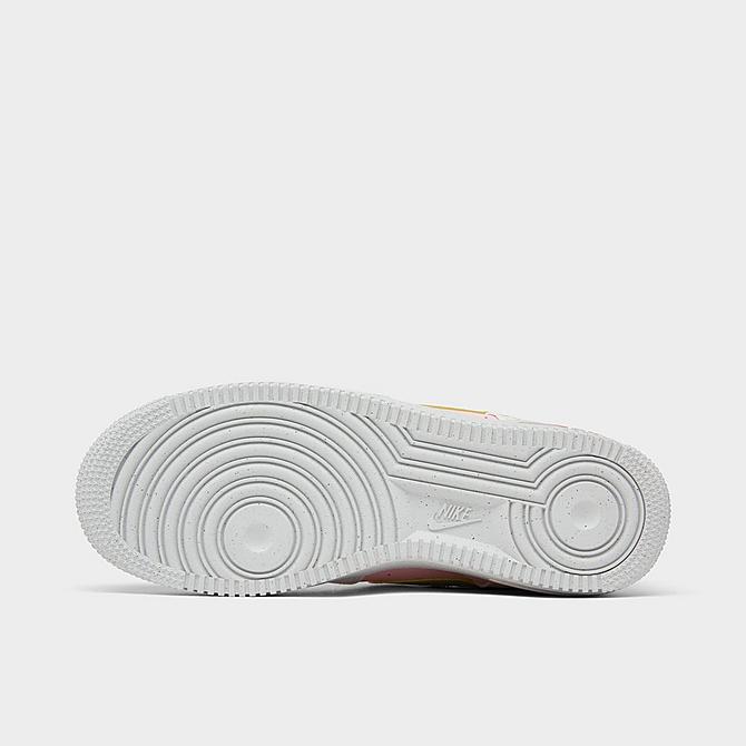 Bottom view of Big Kids' Nike Air Force 1 Impact Casual Shoes in Summit White/Seafoam/Atmosphere Click to zoom