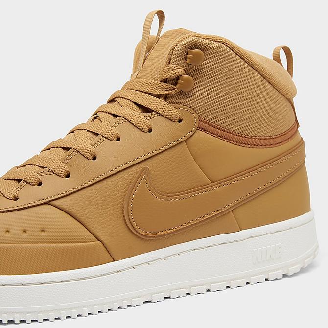 Front view of Men's Nike Court Vision Mid Winterized Casual Shoes in Elemental Gold/Sail/Desert Ochre/Elemental Gold Click to zoom