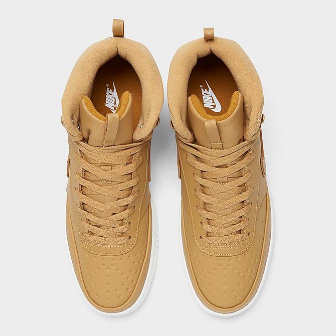 Back view of Men's Nike Court Vision Mid Winterized Casual Shoes in Elemental Gold/Sail/Desert Ochre/Elemental Gold Click to zoom