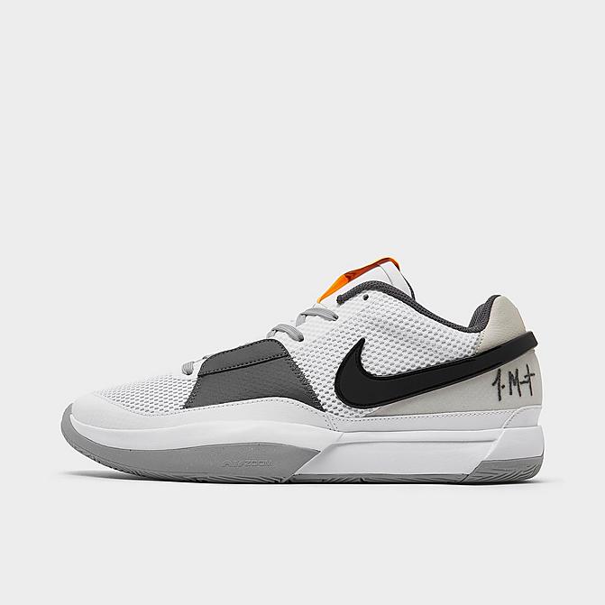 Right view of Nike Ja 1 Basketball Shoes in White/Light Smoke Grey/Black/Phantom Click to zoom