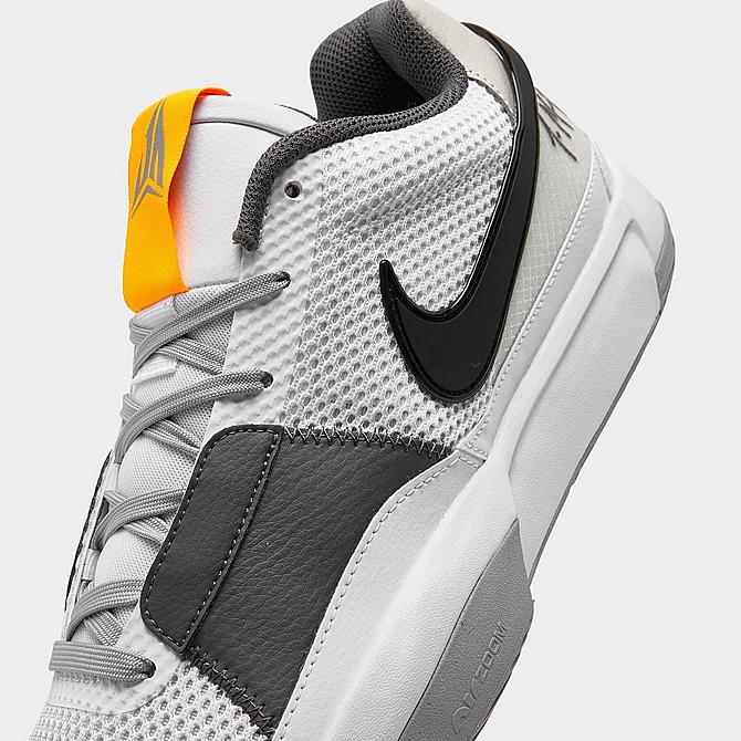 Front view of Nike Ja 1 Basketball Shoes in White/Light Smoke Grey/Black/Phantom Click to zoom