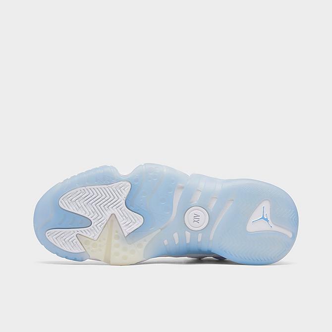Bottom view of Women's Jordan Jumpman Two Trey Casual Shoes in White/Ice Blue Click to zoom