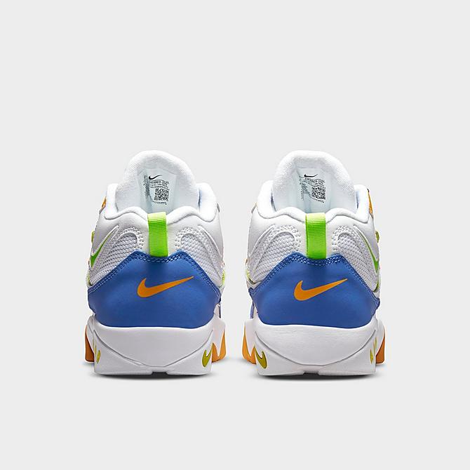 Left view of Big Kids’ Nike Air Speed Turf Casual Shoes in White/Medium Blue/University Gold/Atomic Green Click to zoom