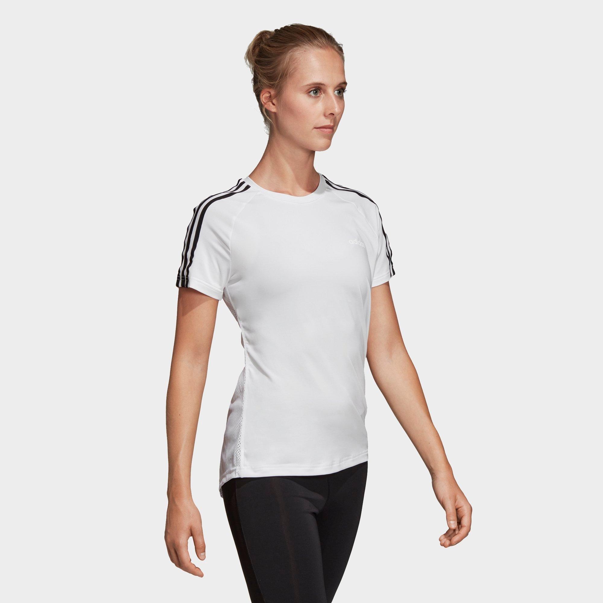 adidas essential 3 stripe t shirt