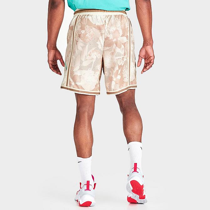 Back Right view of Men's Nike Dri-FIT DNA+ Printed Basketball Shorts in Hemp Click to zoom