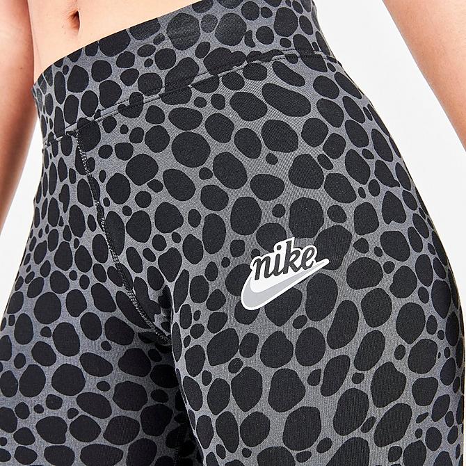 On Model 5 view of Women's Nike Sportswear Essential Bike Shorts in Dark Smoke Grey/Black Click to zoom
