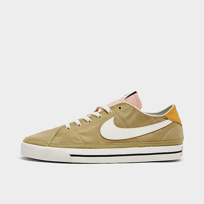 Right view of Men's Nike Court Legacy Canvas Low Next Nature Casual Shoes in Wheat Grass/Sail/Vivid Green/Black/Arctic Orange/Sanded Gold Click to zoom