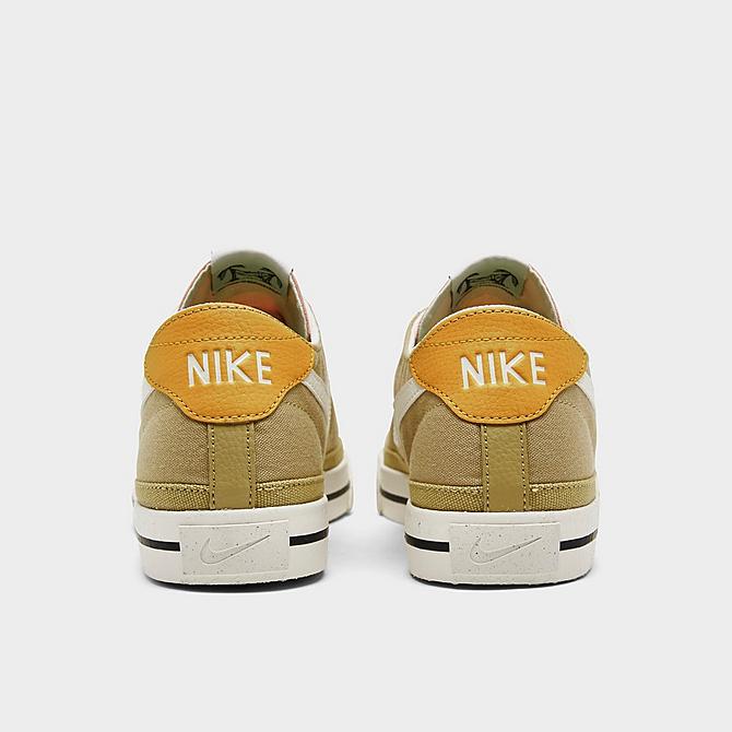 Left view of Men's Nike Court Legacy Canvas Low Next Nature Casual Shoes in Wheat Grass/Sail/Vivid Green/Black/Arctic Orange/Sanded Gold Click to zoom