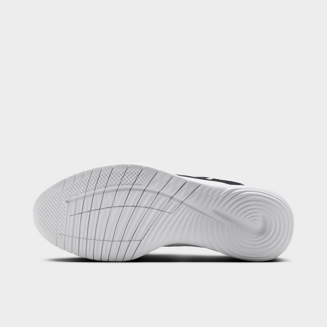 Bottom view of Men's Nike Flex Experience Run 12 Running Shoes in Black/Dark Smoke Grey/White Click to zoom