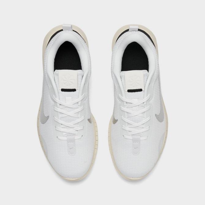 Back view of Women's Nike Flex Experience Run 12 Running Shoes in White/Metallic Silver/Sail/Coconut Milk Click to zoom