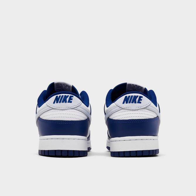 Left view of Nike Dunk Low Retro Casual Shoes in Deep Royal Blue/Football Grey/White Click to zoom