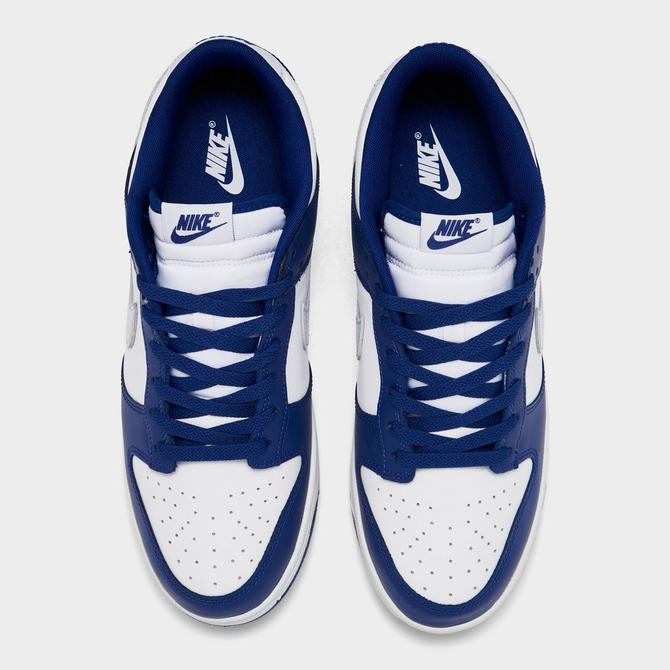 Back view of Nike Dunk Low Retro Casual Shoes in Deep Royal Blue/Football Grey/White Click to zoom