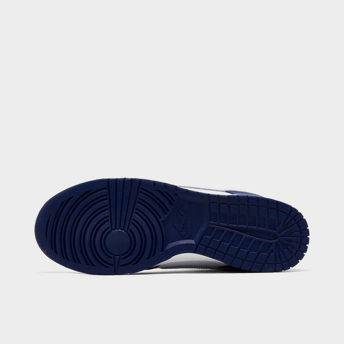 Bottom view of Nike Dunk Low Retro Casual Shoes in Deep Royal Blue/Football Grey/White Click to zoom