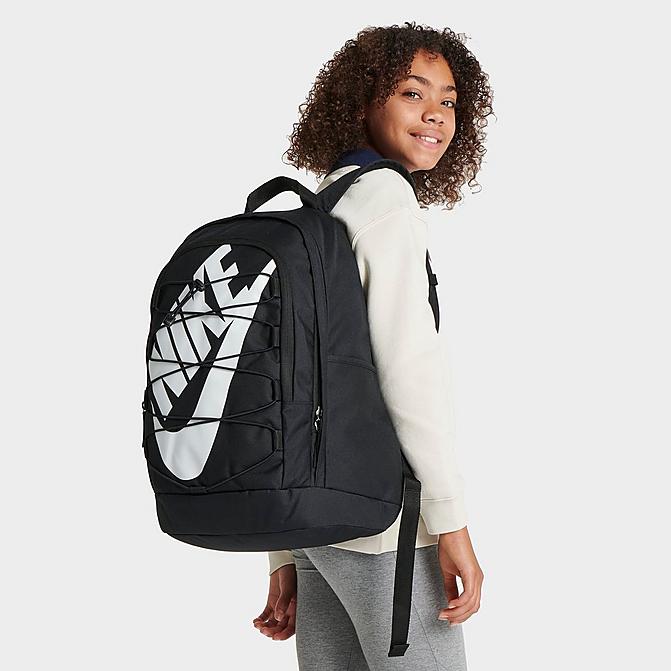 Front view of Nike Hayward Backpack (26L) in Black/Black/White Click to zoom