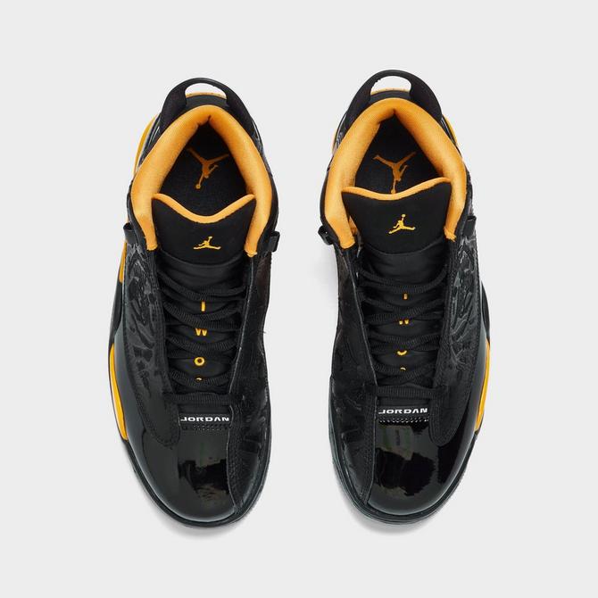 Nike Men's Air Jordan Dub Zero Black Taxi Shoes - Black / Yellow