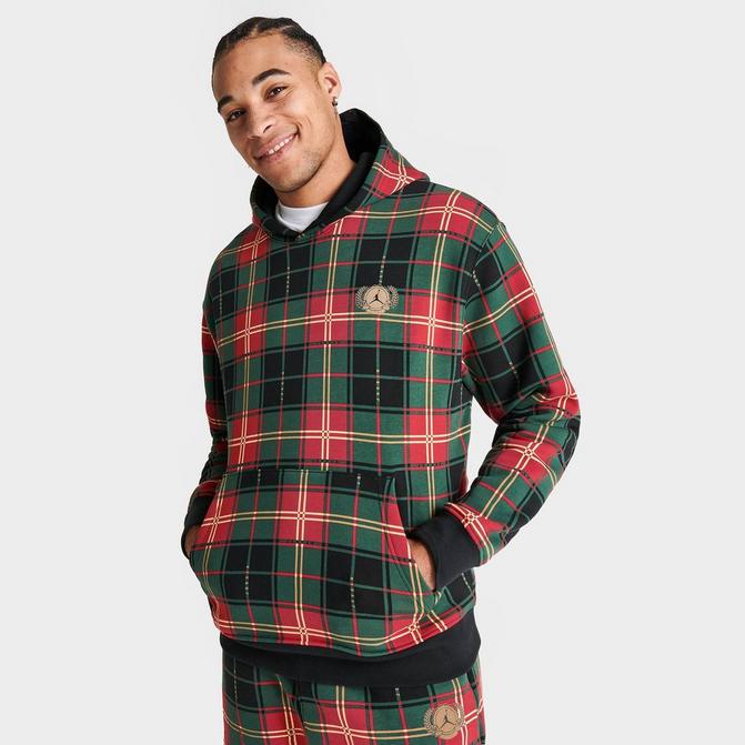 Men s Jordan Essential Holiday Plaid Hoodie Finish Line