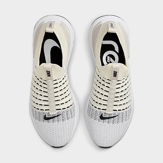 Back view of Men's Nike React Phantom Run Flyknit 2 Running Shoes in Sail/Black/White/Light Bone Click to zoom