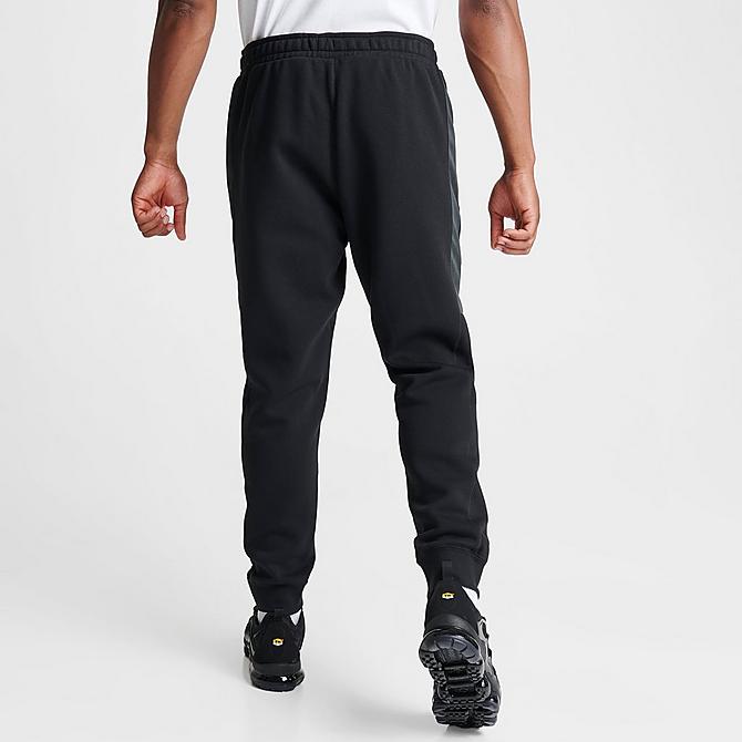 Back Right view of Men's Nike Sportswear Hybrid Fleece Jogger Pants in Black/Dark Smoke Grey/Black Click to zoom