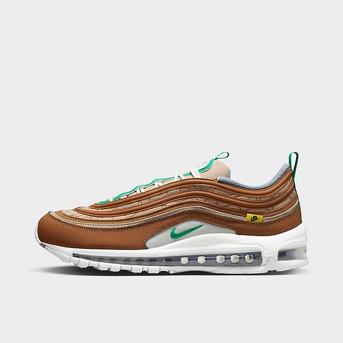 Right view of Men's Nike Air Max 97 SE Nike Moving Company Casual Shoes in Hemp/Stadium Green/Ale Brown/White/Sail/Ashen Slate Click to zoom