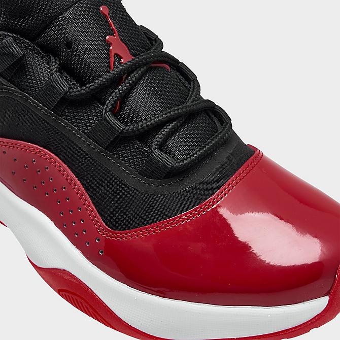 Front view of Women's Air Jordan 11 CMFT Low Casual Shoes in Black/Gym Red/White Click to zoom