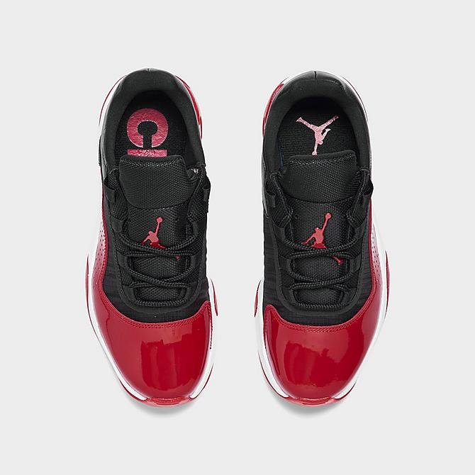 Back view of Women's Air Jordan 11 CMFT Low Casual Shoes in Black/Gym Red/White Click to zoom