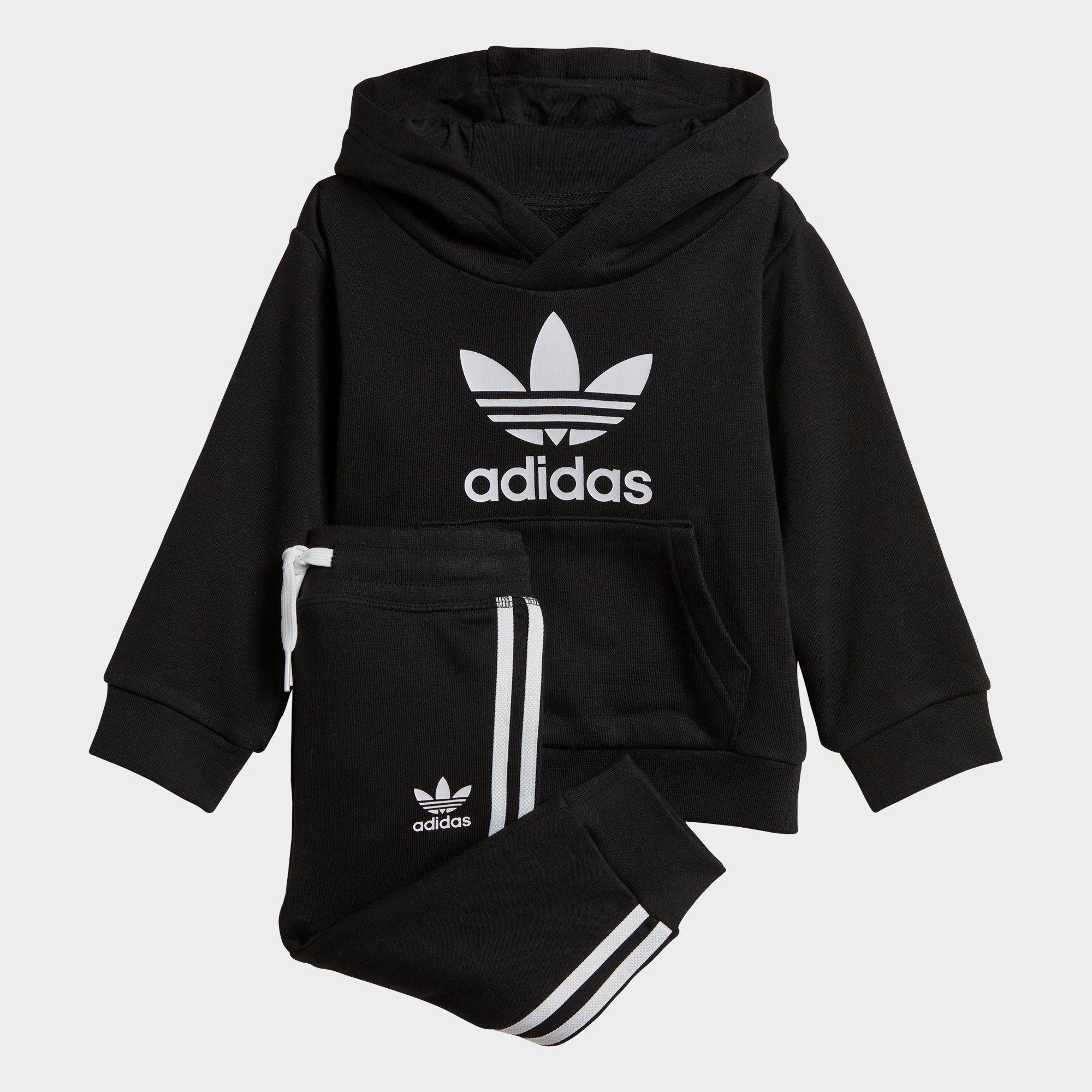 adidas originals hooded jacket with monochrome trefoil logo back