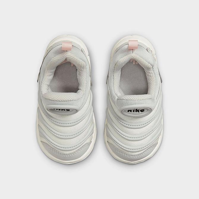 Back view of Kids' Toddler Nike Dynamo Free SE Casual Shoes in Sail/Grey Fog/Sesame/Atmosphere Click to zoom