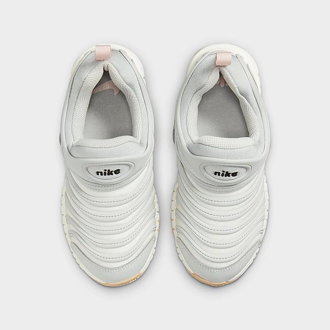 Back view of Little Kids' Nike Dynamo Free SE Casual Shoes in Sail/Grey Fog/Sesame/Atmosphere Click to zoom