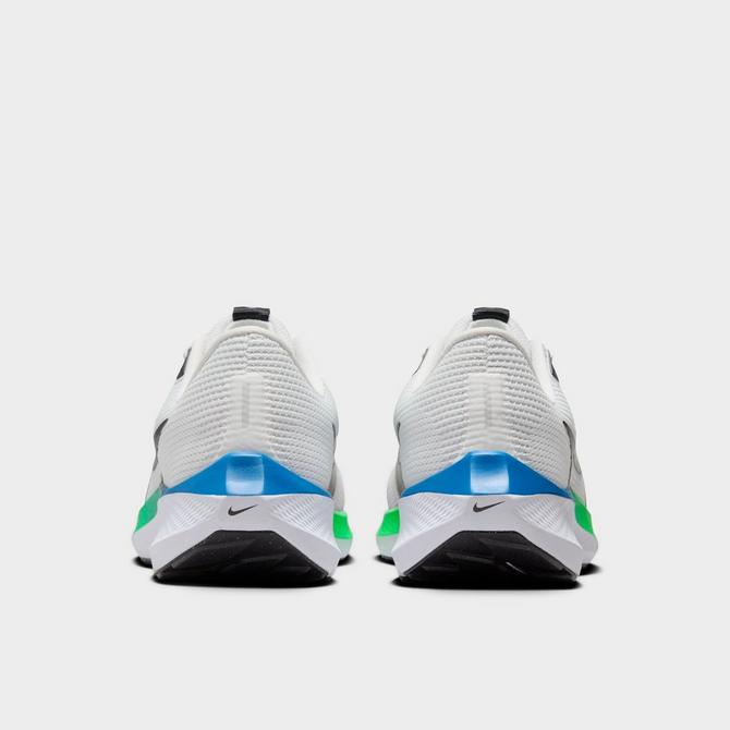 Left view of Men's Nike Air Zoom Pegasus 40 Running Shoes in White/Black/Photon Dust/Wolf Grey Click to zoom