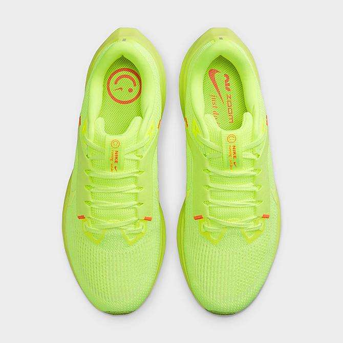 Back view of Women's Nike Zoom Pegasus 40 Running Shoes in Volt/Volt/Barely Volt/Bright Crimson Click to zoom