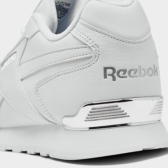 Front view of Men's Reebok Classic Harman Run Casual Shoes (4E Wide Width) in White/Silver Metallic Click to zoom