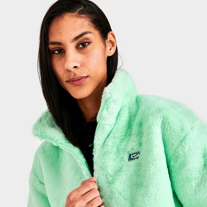 Women's Nike Sportswear Swoosh Icon Clash Faux Fur FullZip Jacket Finish Line